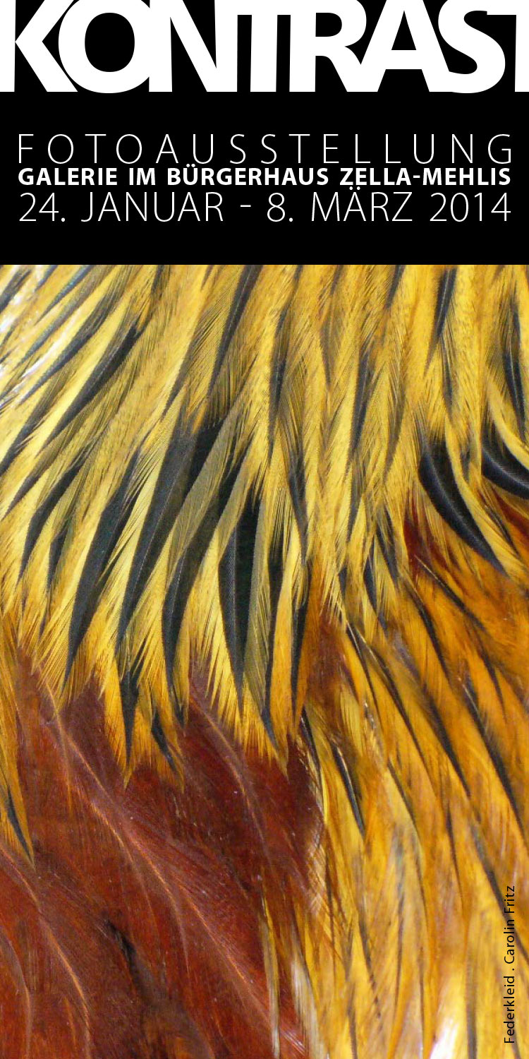 Fotografie Carolin Fritz . Fotoausstellung Kontrast (Flyer) . Bürgerhaus Zella-Mehlis . 2014 (Foto: Carolin Fritz, Gestaltung: Andreas Kuhrt)