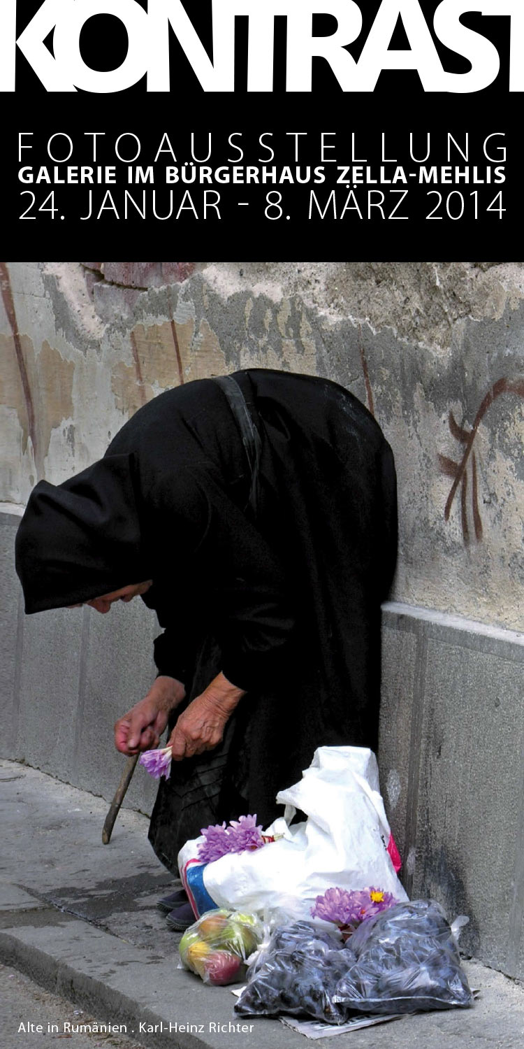 Fotografie Karl-Heinz Richter . Fotoausstellung Kontrast (Flyer) . Bürgerhaus Zella-Mehlis . 2014 (Foto: Karl-Heinz Richter, Gestaltung: Andreas Kuhrt)
