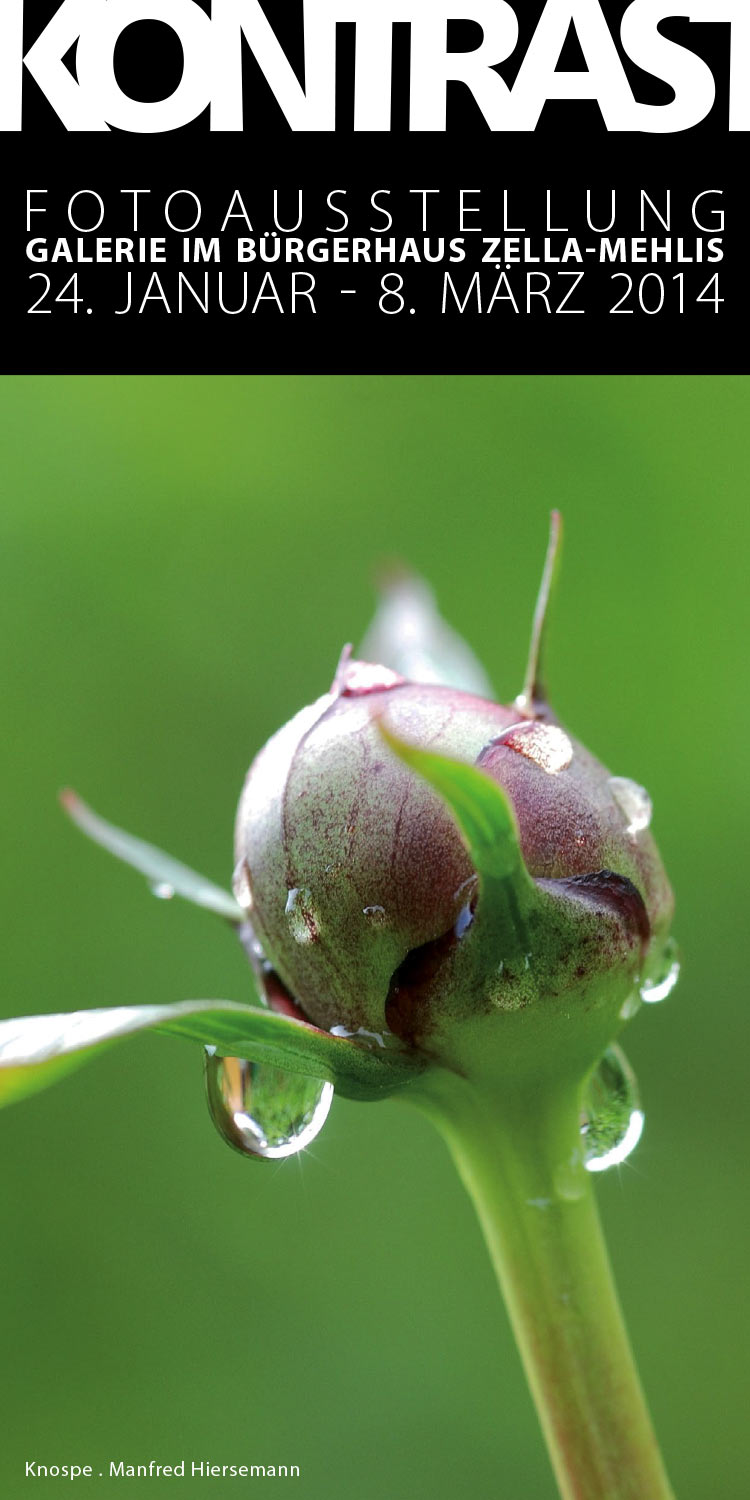 Fotografie Manfred Hiersemann . Fotoausstellung Kontrast (Flyer) . Bürgerhaus Zella-Mehlis . 2014 (Foto: Manfred Hiersemann, Gestaltung: Andreas Kuhrt)