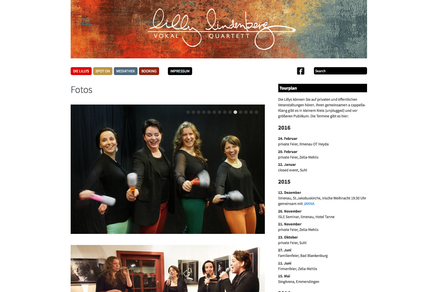 Mediathek: Fotos . Lilly Lindenberg Quartett . Website . 2014