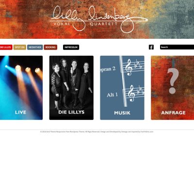 Startseite . Lilly Lindenberg Quartett . Website (Web Design: Designakut mit Manuela Hahnebach 2014)