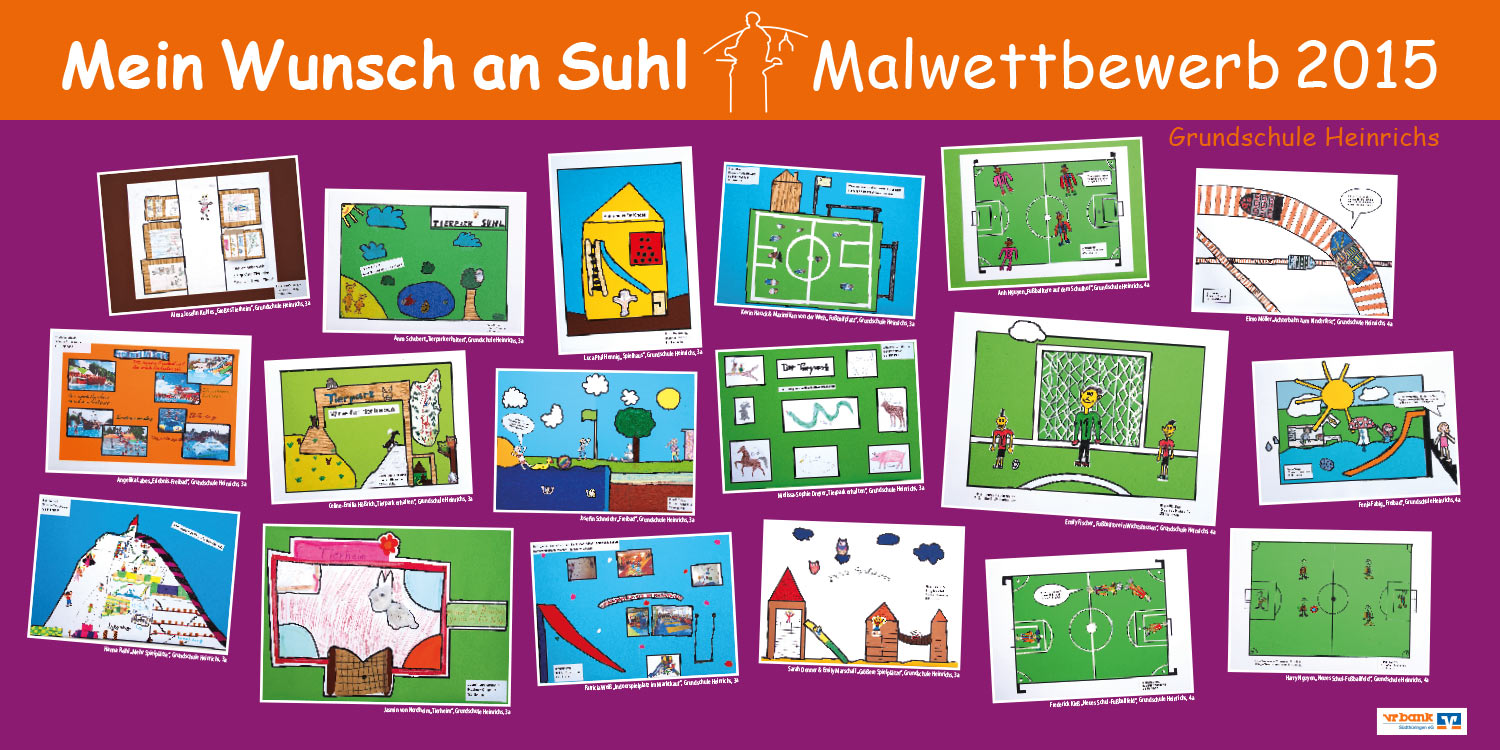 Ausstellung Mein Wunsch an Suhl . Malwettbewerb Suhler Schüler . Stadt Suhl (Ausstellungsgestaltung: Designakut 2015)