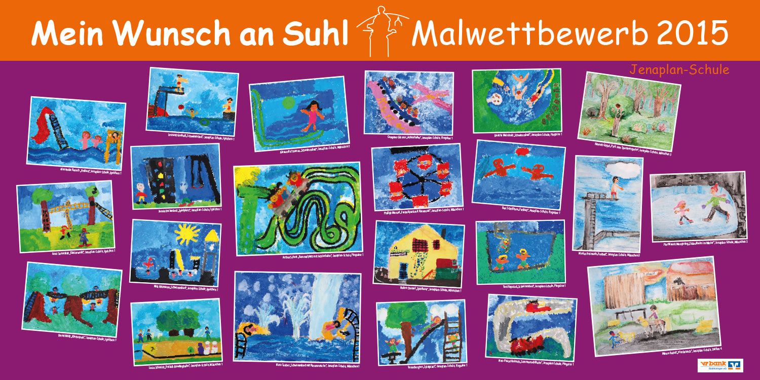 Ausstellung Mein Wunsch an Suhl . Malwettbewerb Suhler Schüler . Stadt Suhl (Ausstellungsgestaltung: Designakut 2015)