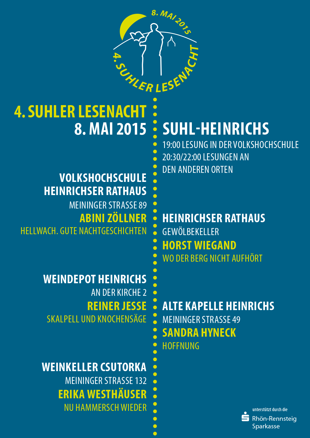 Programm-Flyer zur 4. Suhler Lesenacht 2015