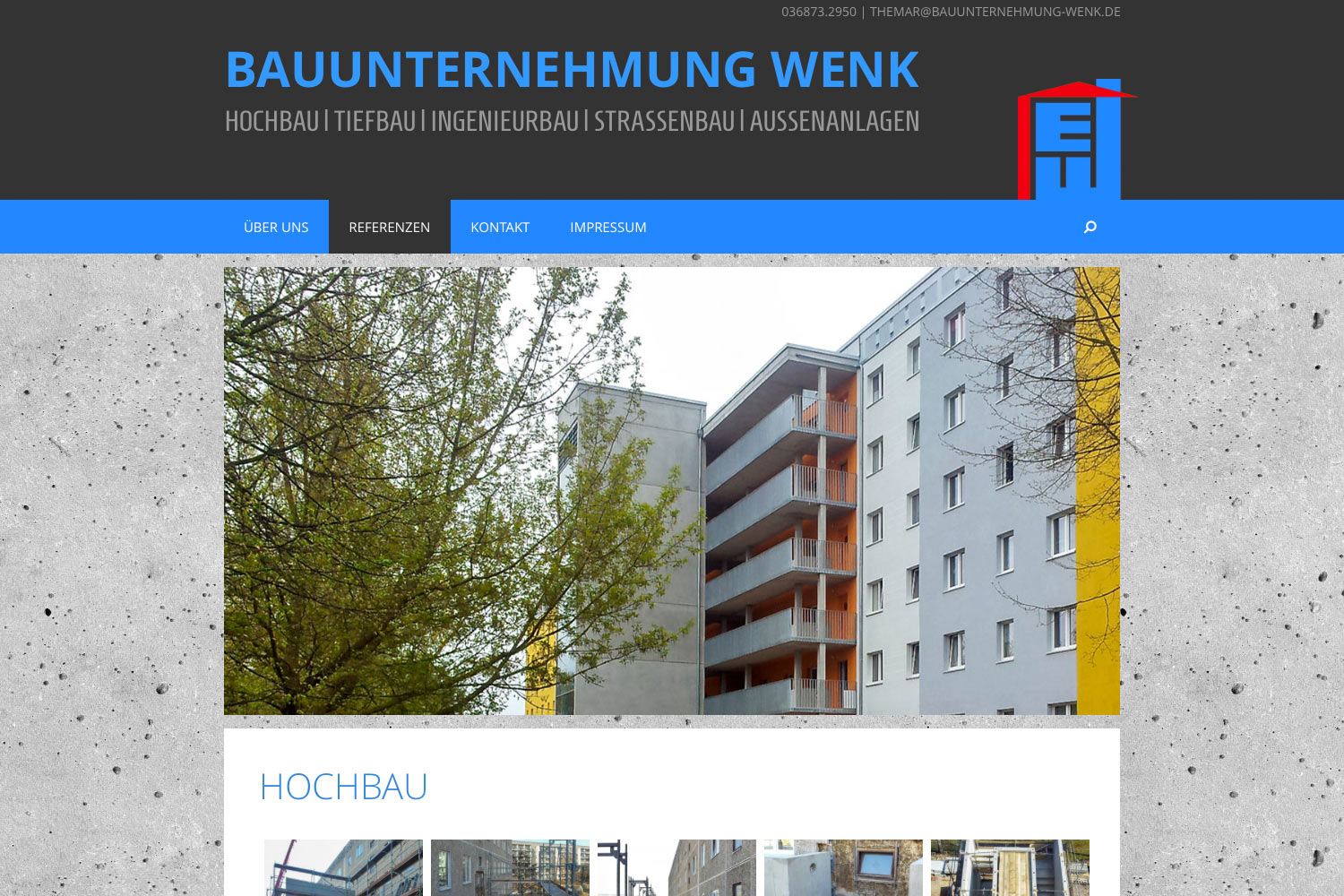 Referenzen: Hochbau . Bauunternehmung Wenk (Themar) . Website . 2015