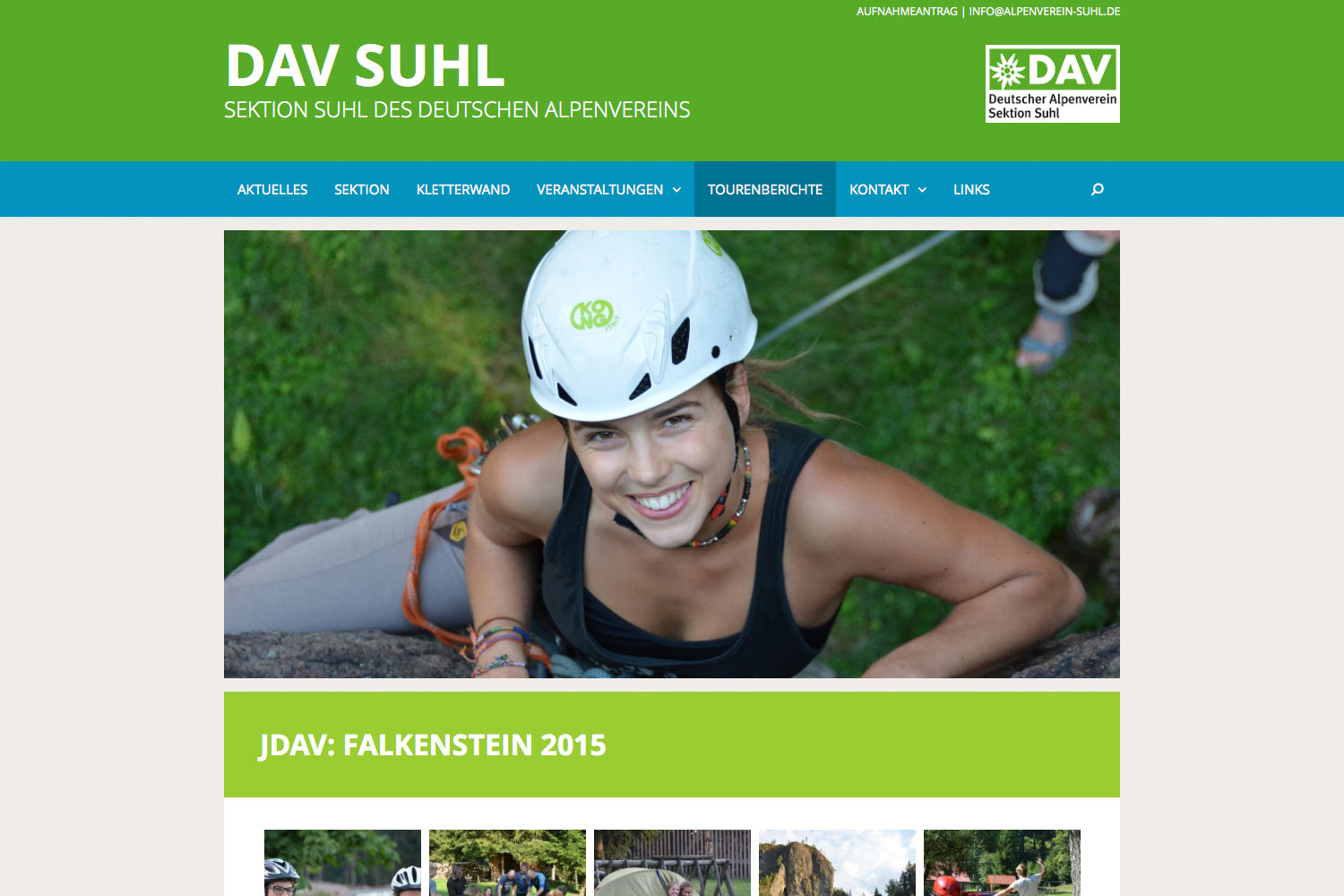Galerie: Artikelansicht (Bildergalerie) . Sektion Suhl des Deutschen Alpenvereins . Website . 2015