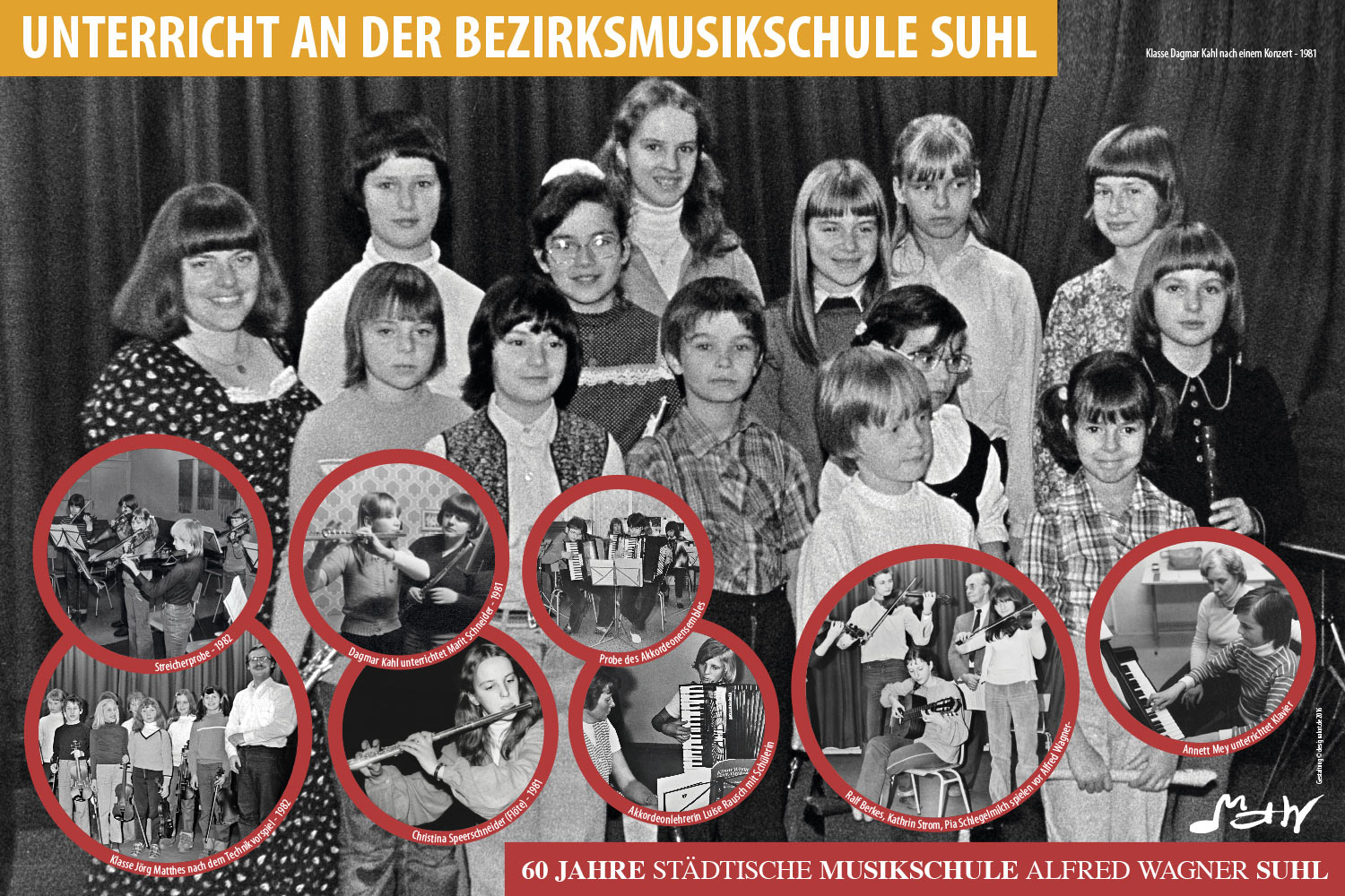 Unterricht an der Bezirksmusikschule Suhl . Ausstellung "60 Jahre Musikschule Suhl" (Ausstellungsgestaltung: Designakut 2016)