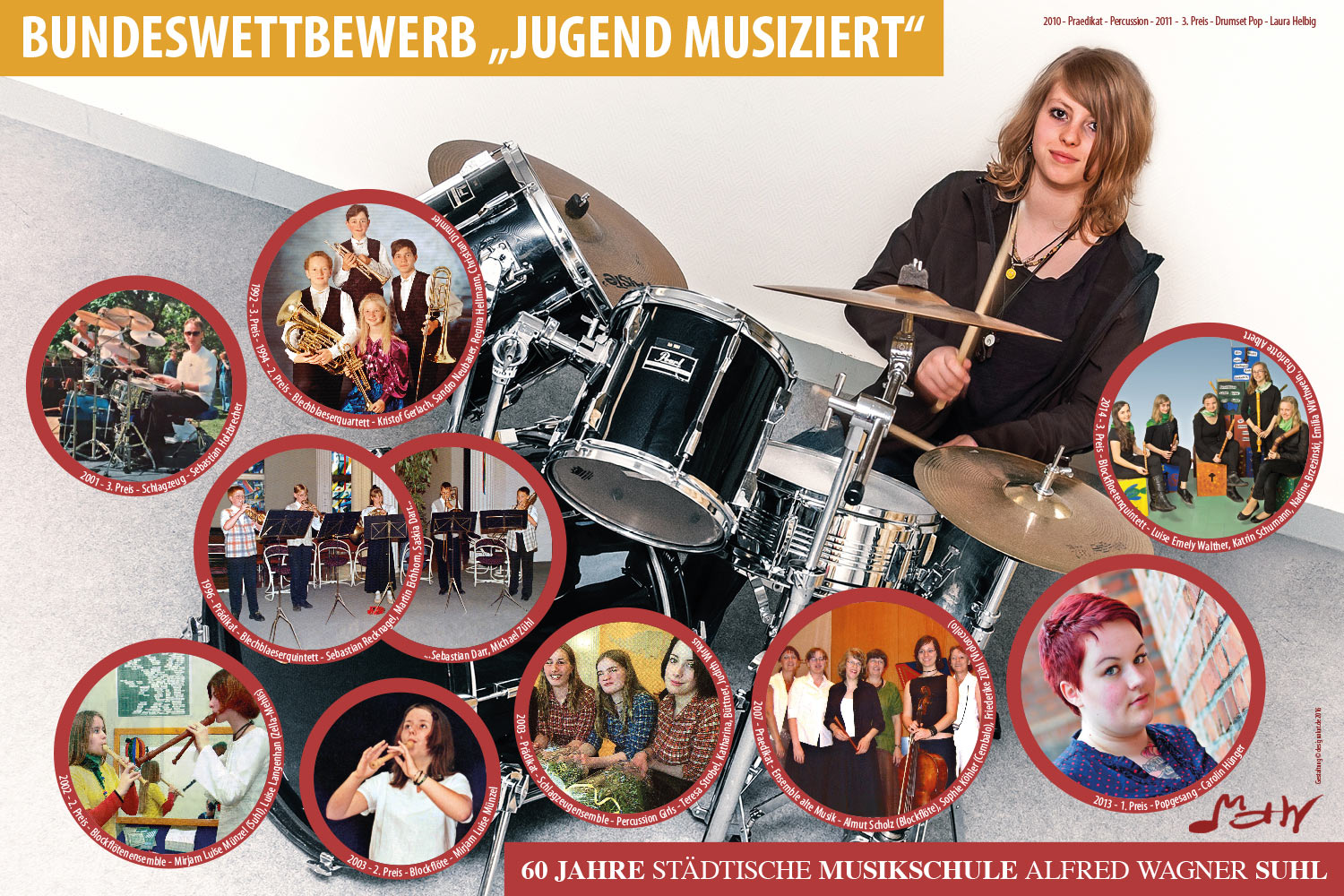 Bundeswettbewerb "Jugend musiziert" . Ausstellung "60 Jahre Musikschule Suhl" (Ausstellungsgestaltung: Designakut 2016)