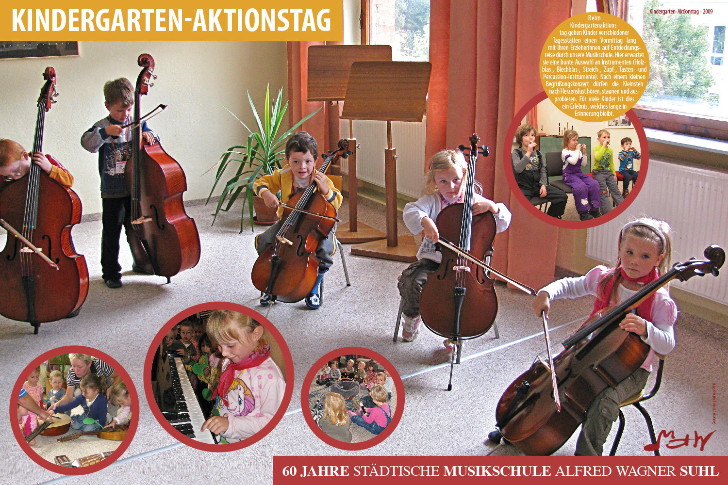 Kindergarten-Aktionstag . Ausstellung "60 Jahre Musikschule Suhl" (Ausstellungsgestaltung: Designakut 2016)