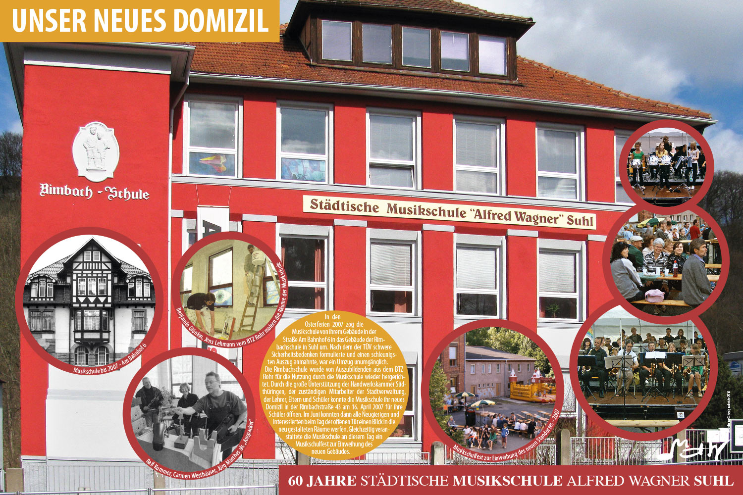 Neues Domizil Rimbach-Schule . Ausstellung "60 Jahre Musikschule Suhl" (Ausstellungsgestaltung: Designakut 2016)