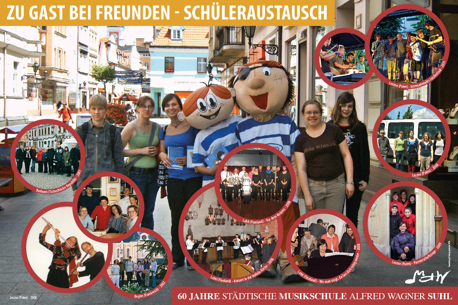 Internationaler Schüleraustausch . Ausstellung "60 Jahre Musikschule Suhl" (Ausstellungsgestaltung: Designakut 2016)