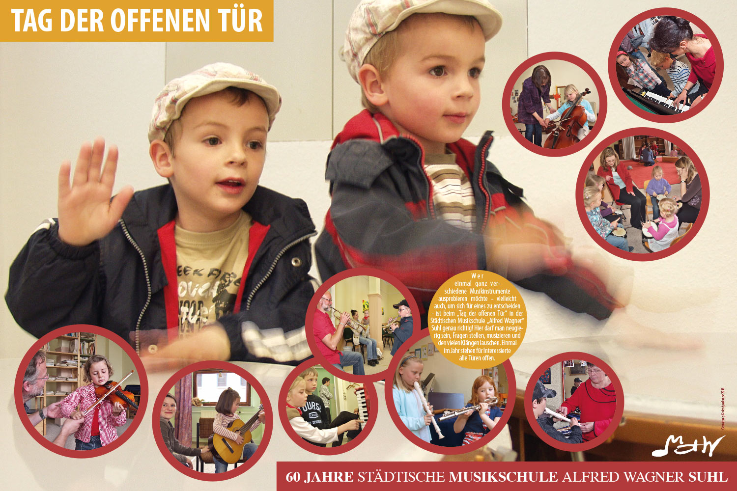 Tag der offenen Tür . Ausstellung "60 Jahre Musikschule Suhl" (Ausstellungsgestaltung: Designakut 2016)