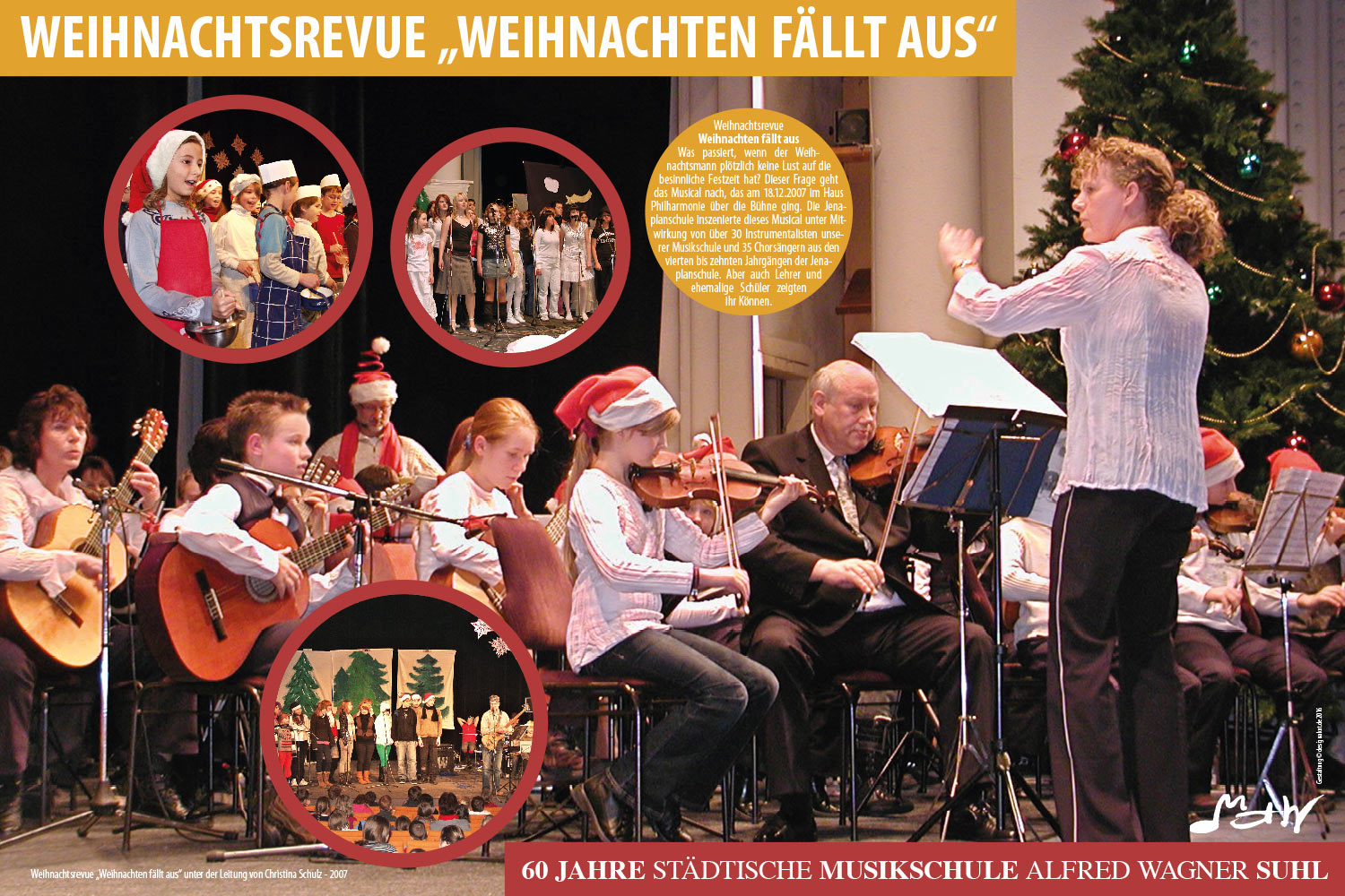 Weihnachtsrevue "Weihnachten fällt aus" . Ausstellung "60 Jahre Musikschule Suhl" (Ausstellungsgestaltung: Designakut 2016)