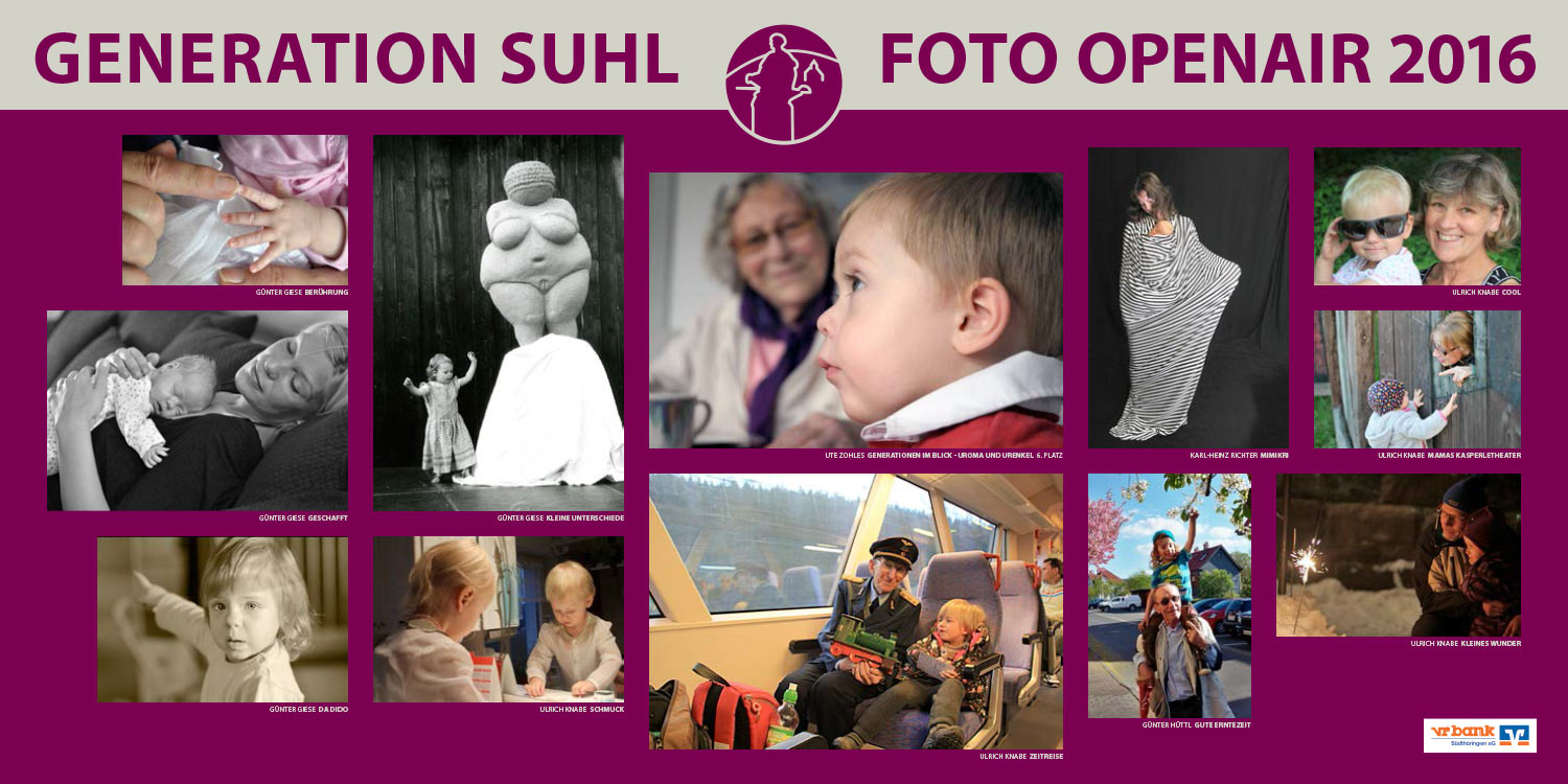 Foto-Openair-Ausstellung "Generation Suhl" 2016 . Kinder (Fotos: Günter Giese, Ute Zohles, Karl-Heinz Richter, Ulrich Knabe, Günter Hüttl)