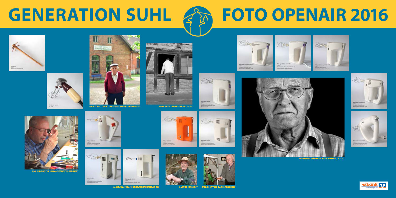 Foto-Openair-Ausstellung "Generation Suhl" 2016 . Technik/er (Fotos: Andreas Wiszkowski, Manuela Hahnebach, Anna-Sophie Lendrich, Frank Seeber, Karl-Heinz Richter, Sabine Gottfried)