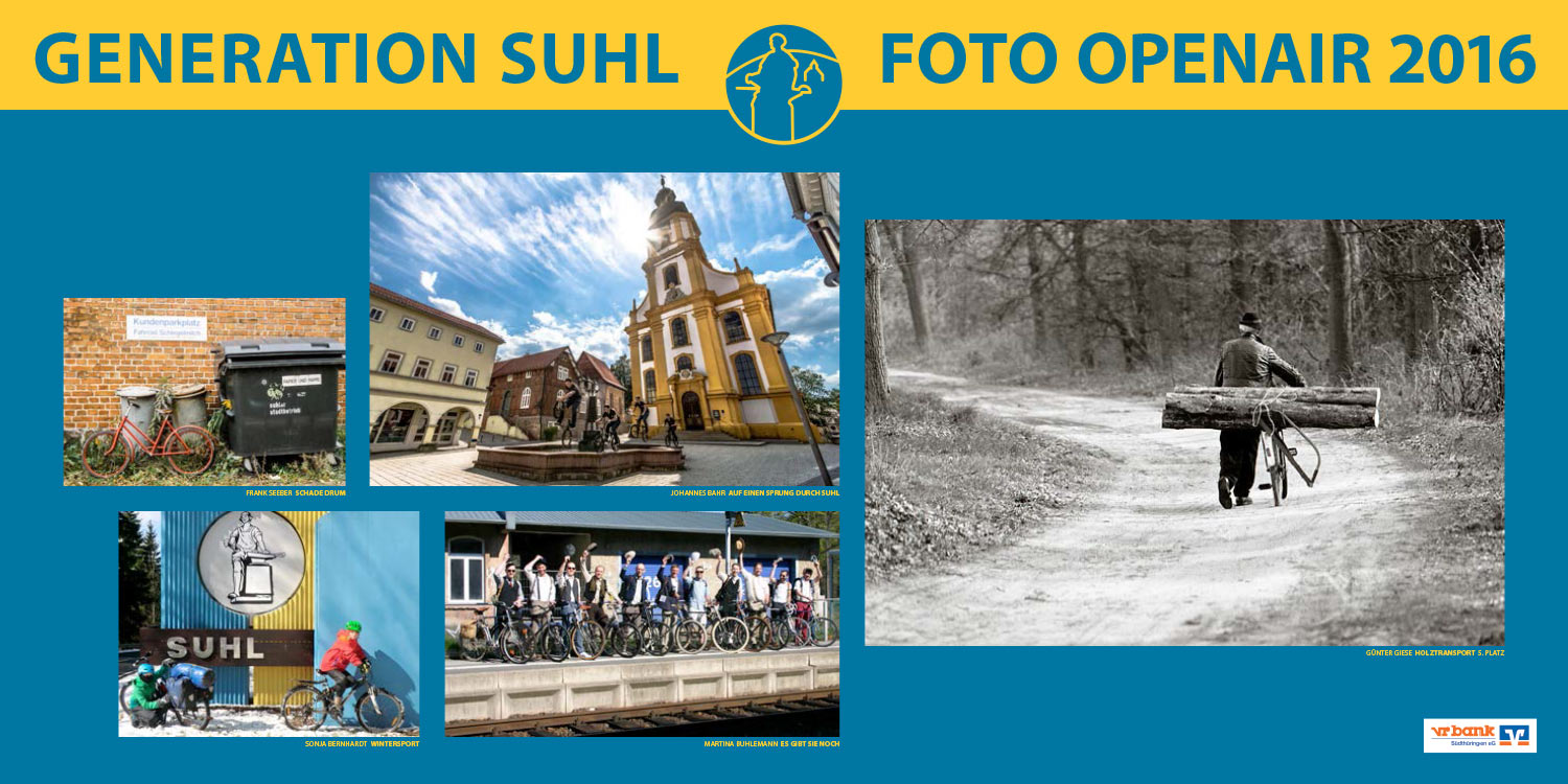 Foto-Openair-Ausstellung "Generation Suhl" 2016 . Fahrrad (Fotos: Günter Giese, Frank Seeber, Johannes Bahr, Sonja Bernhardt, Martina Buhlemann)