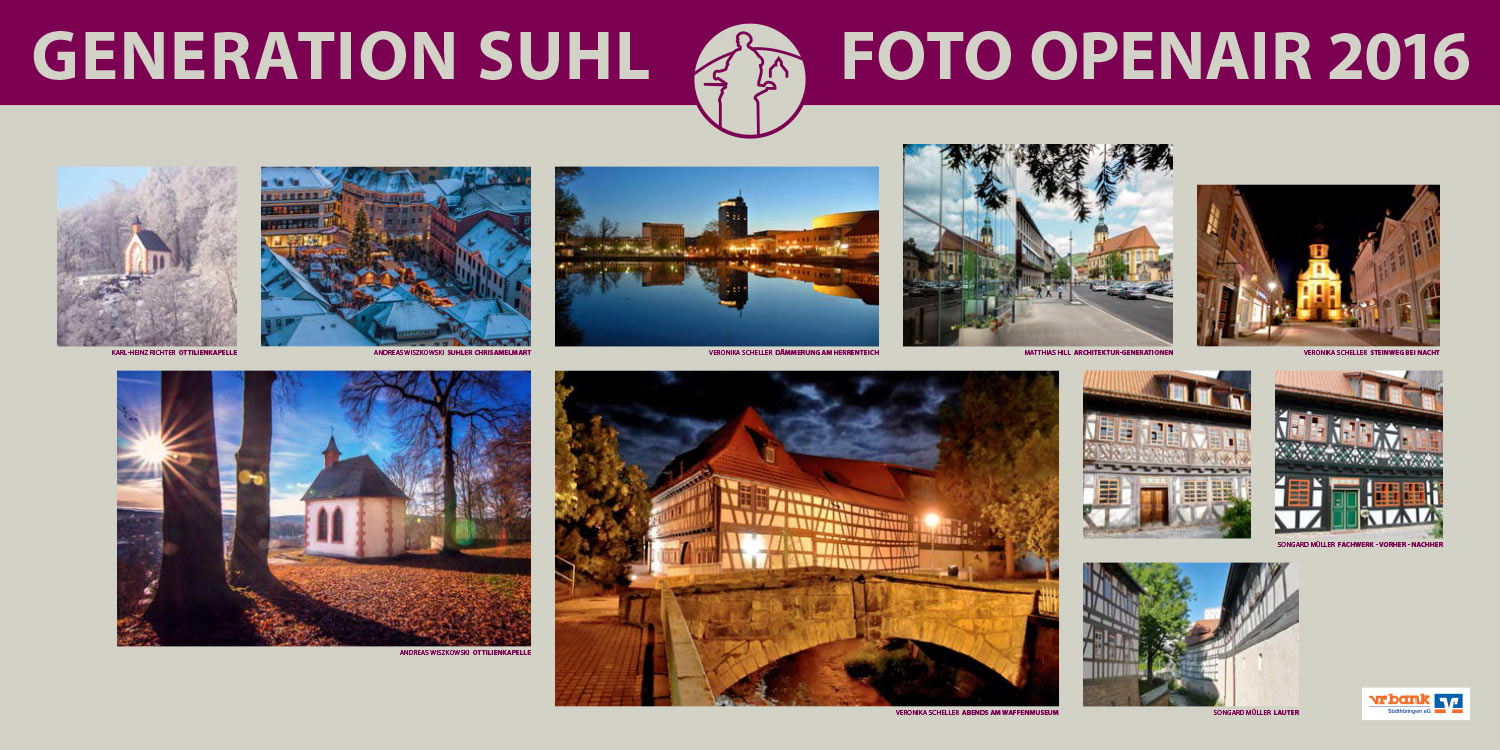 Foto-Openair-Ausstellung "Generation Suhl" 2016 . Häuser (Fotos: Karl-Heinz Richter, Andreas Wiszkowski, Veronika Scheller, Matthias Hill, Songard Müller)