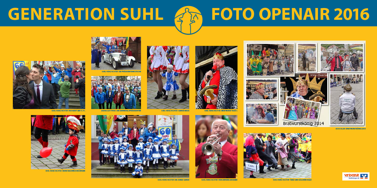 Foto-Openair-Ausstellung "Generation Suhl" 2016 . Karneval (Fotos: Karl-Heinz Richter, Sabine Gottfried, Bodo Klein)