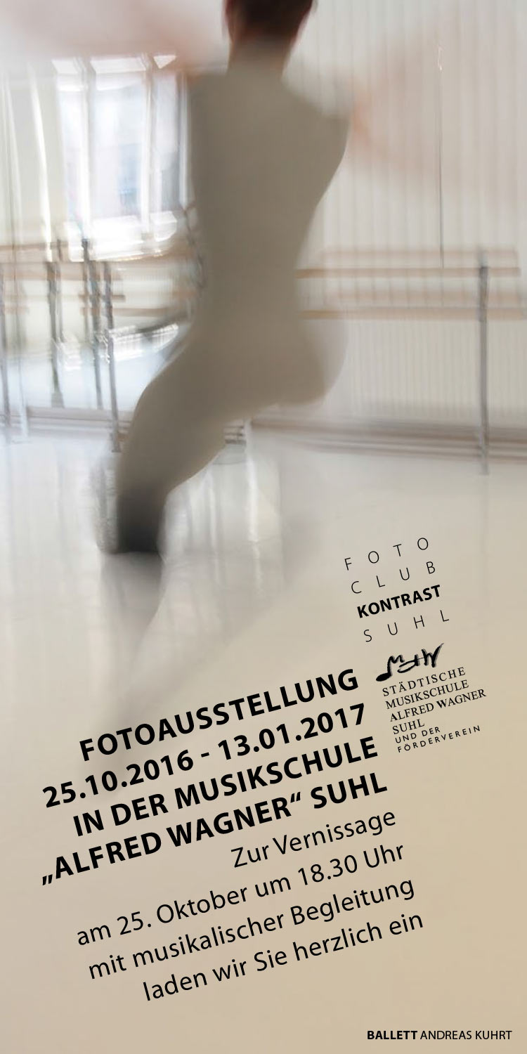 Flyer zur Fotoausstellung "Bewegte Bilder" . Fotoclub Kontast Suhl (Grafikdesign & Foto: Andreas Kuhrt)