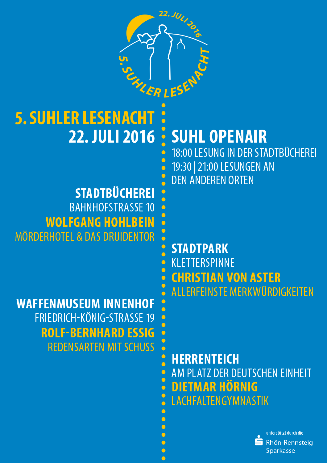 Programm-Flyer zur 5. Suhler Lesenacht 2016