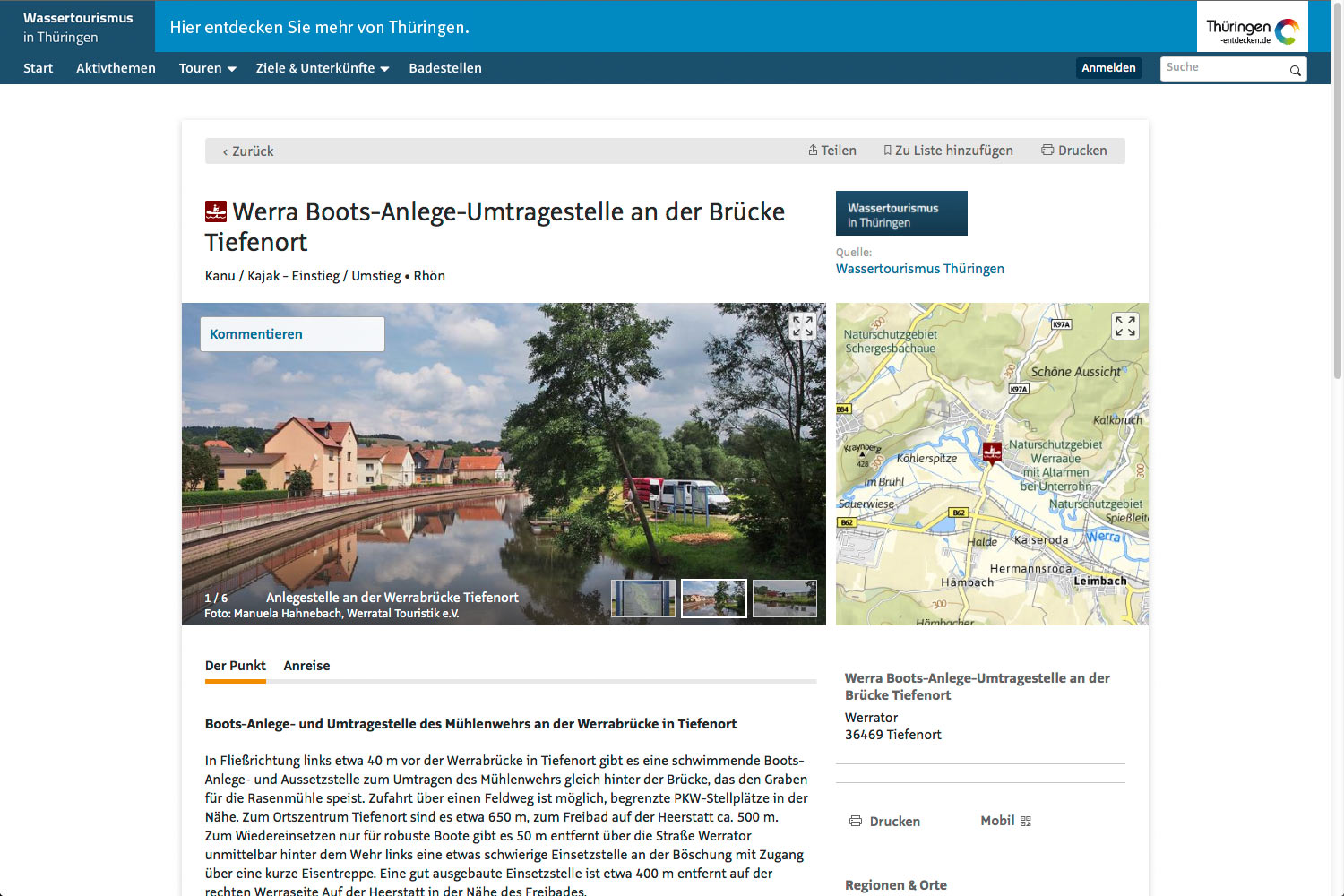 2017-mapping-werra-wasser-wandern-wassertourismus-thueringen.de-outdooractive.com-44 Werra Wasser Wandern: Boots-Anlege-Umtragestelle an der Brücke Tiefenort (Mapping: Andreas Kuhrt auf outdooractive.com)