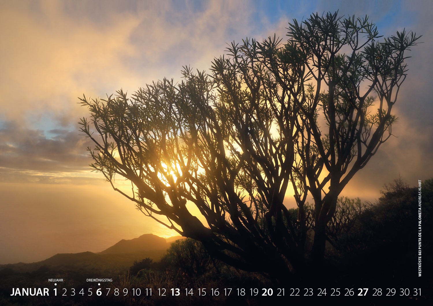 Kalender Fotografie El Hierro 2019: Westküste bei Punta de la Palometa (Foto: Andreas Kuhrt 2018)