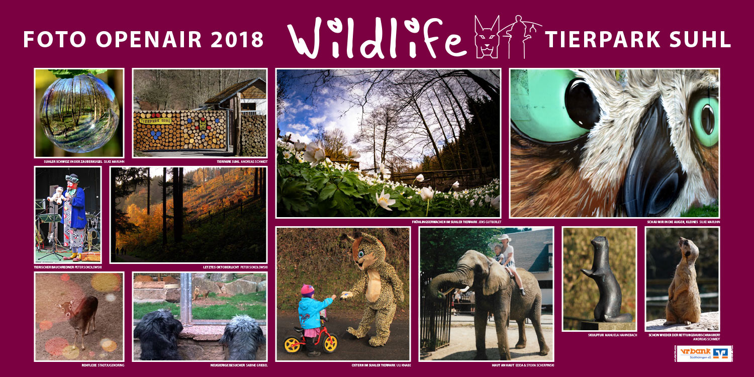 2018-wildlife-tierpark-suhl-openair-ausstellung-allgemeine Tierpark . Foto Openair "Wildlife - Tierpark Suhl" 2018 (Fotos: Jens Gutberlet, Manuela Hahnebach, Uli Knabe, Silke Maruhn, Sylvia Scherpinski, Andreas Schmidt, Peter Sokolowski, Stadtjugendring Suhl)