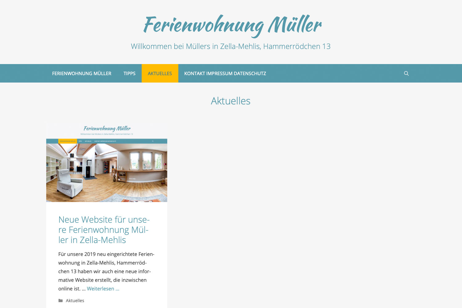 Website fewo.in-zella-mehlis.de: Blog (Übersicht) (Webdesign: Designakut 2019, Foto: Jens Gutberlet)