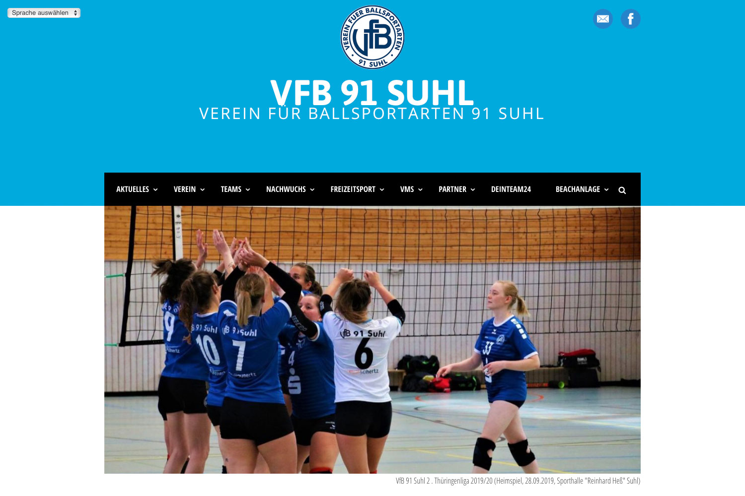 Blog: Artikel . Website VfB 91 Suhl (Web Design: Designakut 2019)
