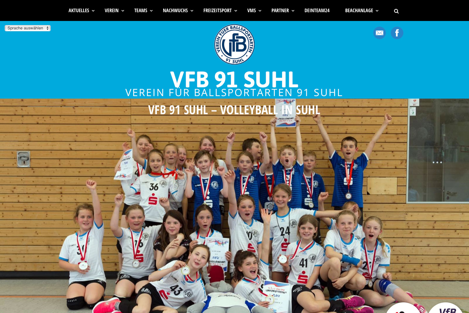 Startseite: Slider . Website VfB 91 Suhl (Web Design: Designakut 2019)