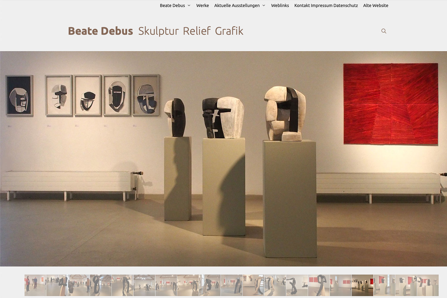 Website Debus Skulptur: Ausstellung Kleinsassen 2016 (Web Design: Designakut 2020)
