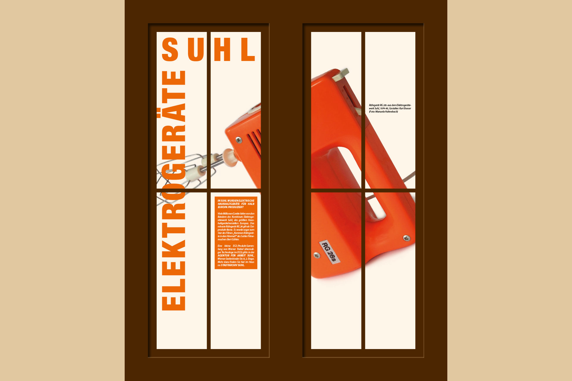 Portalgebäude Suhl (Plakate außen): Elektrogeräte (Foto: Manuela Hahnebach, Gestaltung: design.akut.zone 2021)