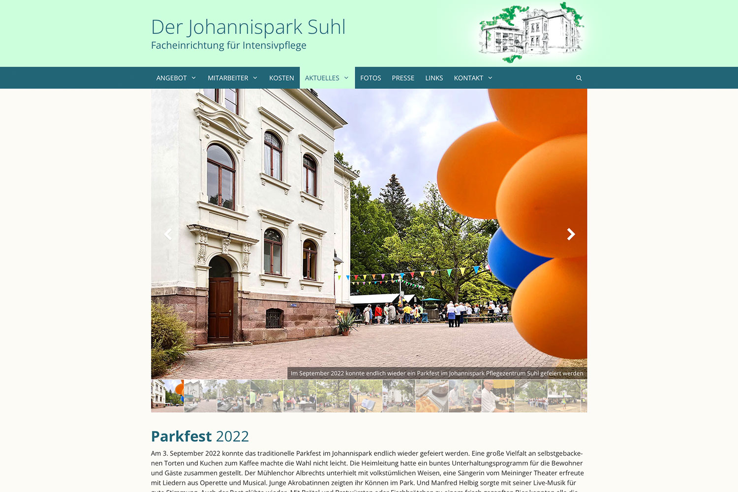 Website: Johannispark Pflegezentrum Suhl: Galerie: Parkfest 2022 (johannispark.de | 2022/23)