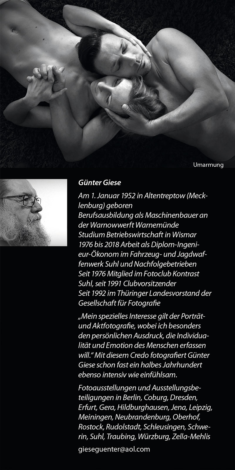 Fotoausstellung Günter Giese: Porträts (Galerie im Bürgerhaus Zella-Mehlis 2022)