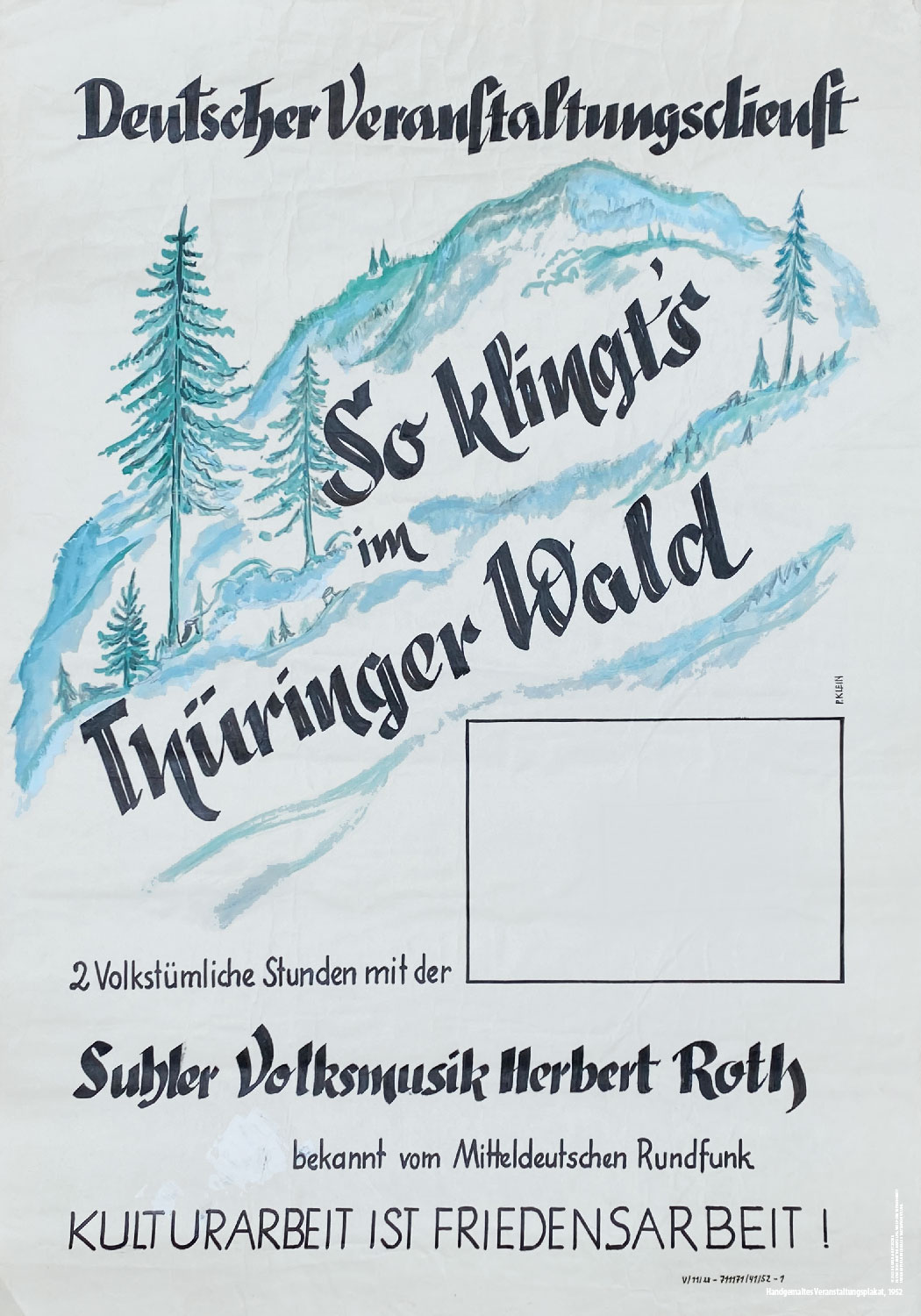 Plakatserie Herbert Roth Ensemble: So klingts im Thüringer Wald (1952) (Gestaltung: design.akut.zone)