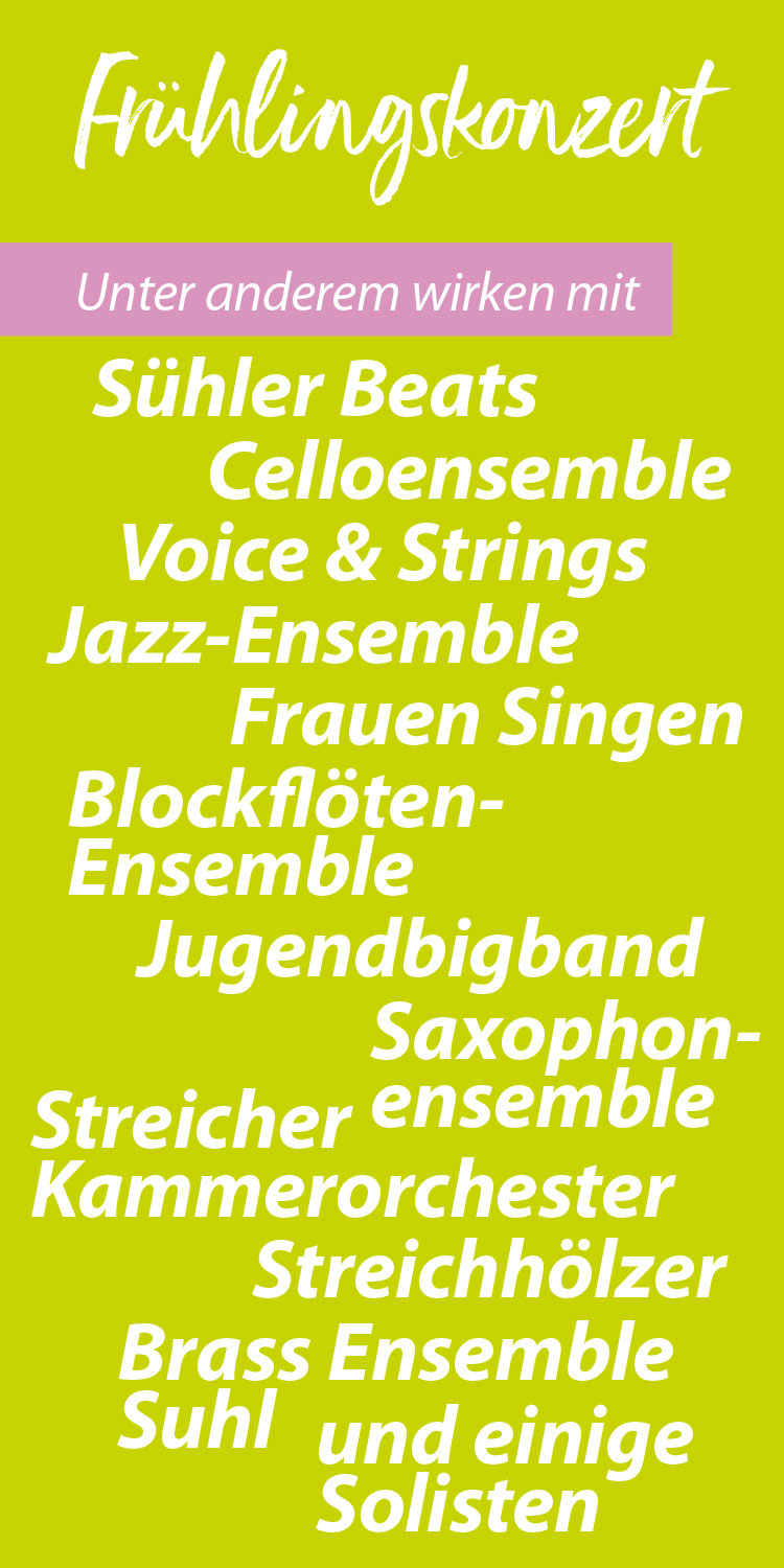 Flyer: Frühlingskonzert Musikschule Suhl (Gestaltung: design.akut.zone)