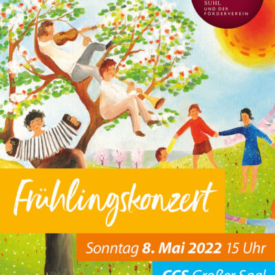 Musikschule Suhl: Frühlingskonzert (Plakat) (Gestaltung: design.akut.zone, Bild: Baldur Schönfelder)