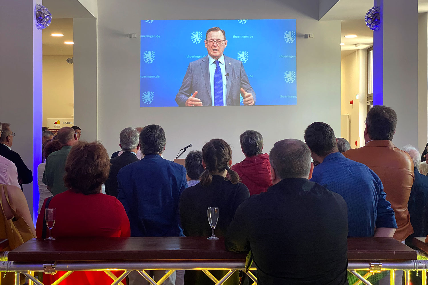 Eröffnung Haus der Geschichte Suhl 2022: Grußbotschaft MP Bodo Ramelow (Foto: Andreas Kuhrt)