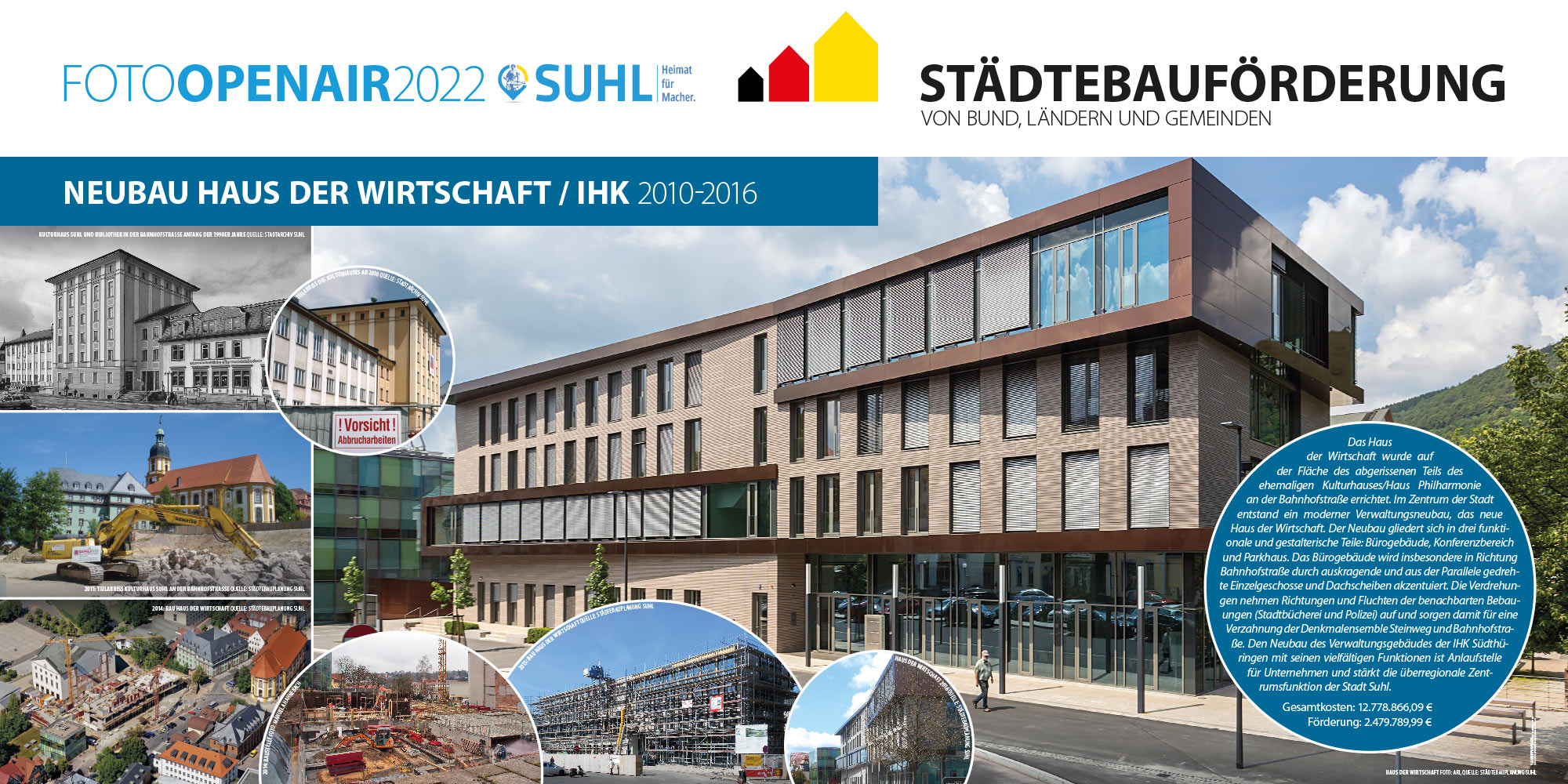Foto Openair Suhl 2022 Städtebauförderung: Haus der Wirtschaft (Gestaltung: design.akut.zone)