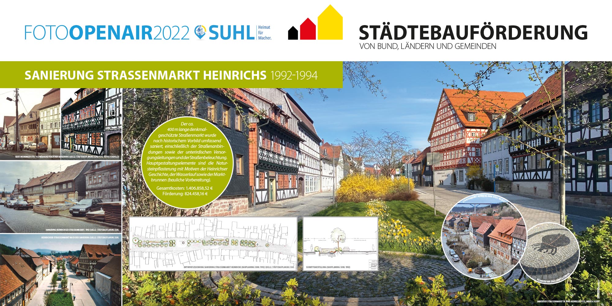 Foto Openair Suhl 2022 Städtebauförderung: Straßenmarkt Heinrichs (Gestaltung: design.akut.zone)