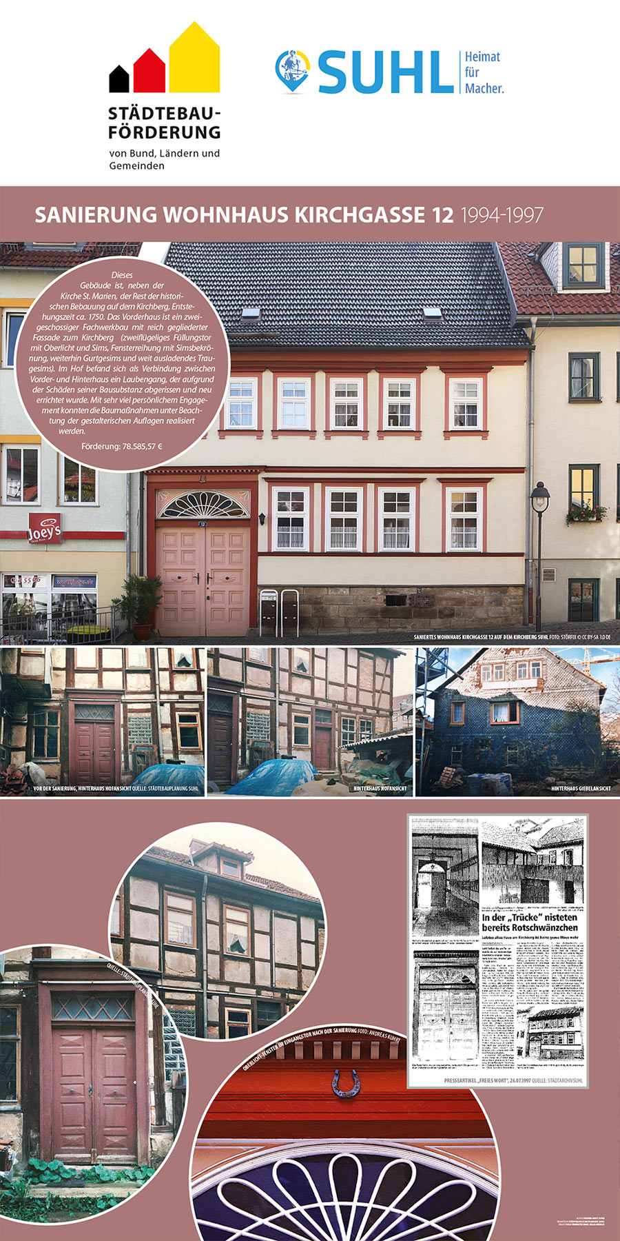 Rollups Städtebauförderung Suhl: Kirchgasse 12 (Gestaltung: design.akut.zone)