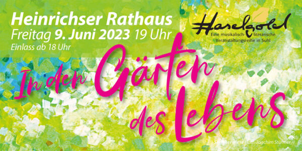 Haselgold Suhl: In den Gärten des Lebens (Flyer, Hintergrundbild: Sommerwiese, Hans-Joachim Stürmer)