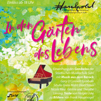 Haselgold Suhl: In den Gärten des Lebens (Plakat, Hintergrundbild: Sommerwiese, Hans-Joachim Stürmer)