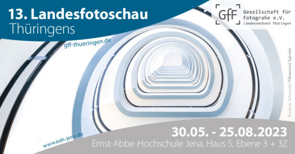 13. Landesfotoschau Thüringens 2023 in der Ernst-Abbe-Hochschule Jena (Foto: Andreas Schneider, Gestaltung: Designakut)