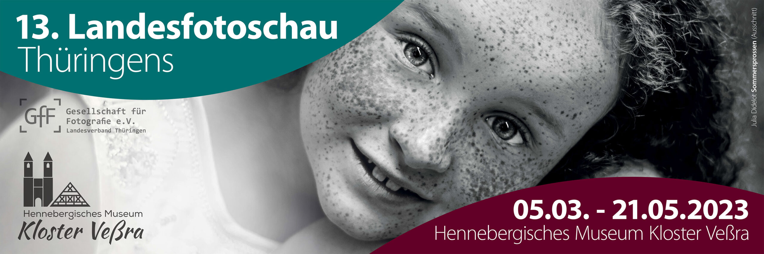 2023-landesfotoschau-thueringen-museum-kloster-vessra-banner 13. Landesfotoschau Thüringens 2023 im Museum Kloster Veßra: Banner (Foto: Julia Didelot, Gestaltung: Designakut)
