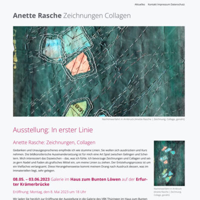 Website: Anette Rasche: Startseite (anette-rasche.de | 2023)