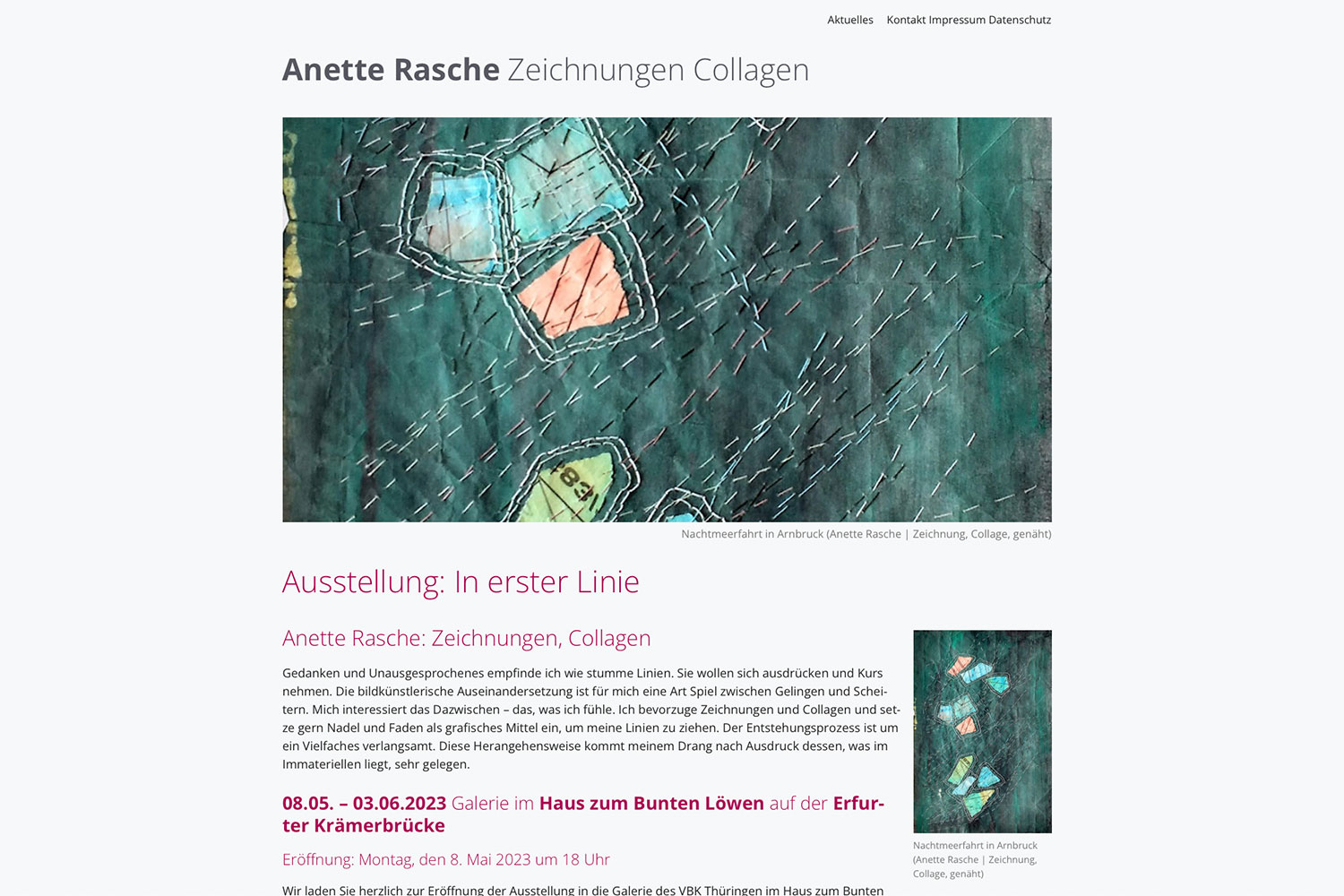 Website: Anette Rasche: Startseite (anette-rasche.de | 2023)