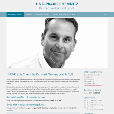 Website: HNO-Praxis Chemnitz: Startseite (hno-praxis-chemnitz.de | 2022)