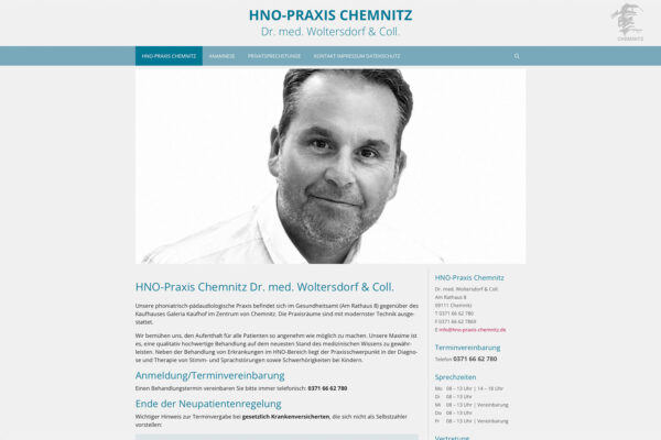 <i>Website</i> HNO-Praxis Chemnitz <i>2023</i>