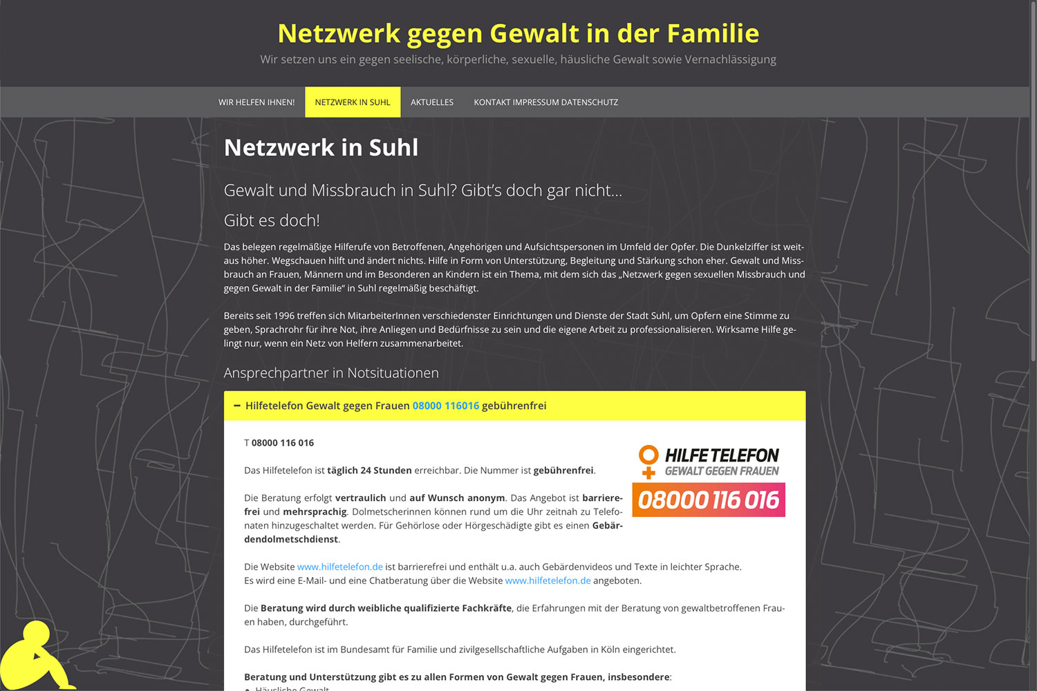 Website: Netzwerk gegen Gewalt in der Familie: Netzwerk in Suhl: Accordion geöffnet (netzwerk-gegen-gewalt-suhl.de | 2023)